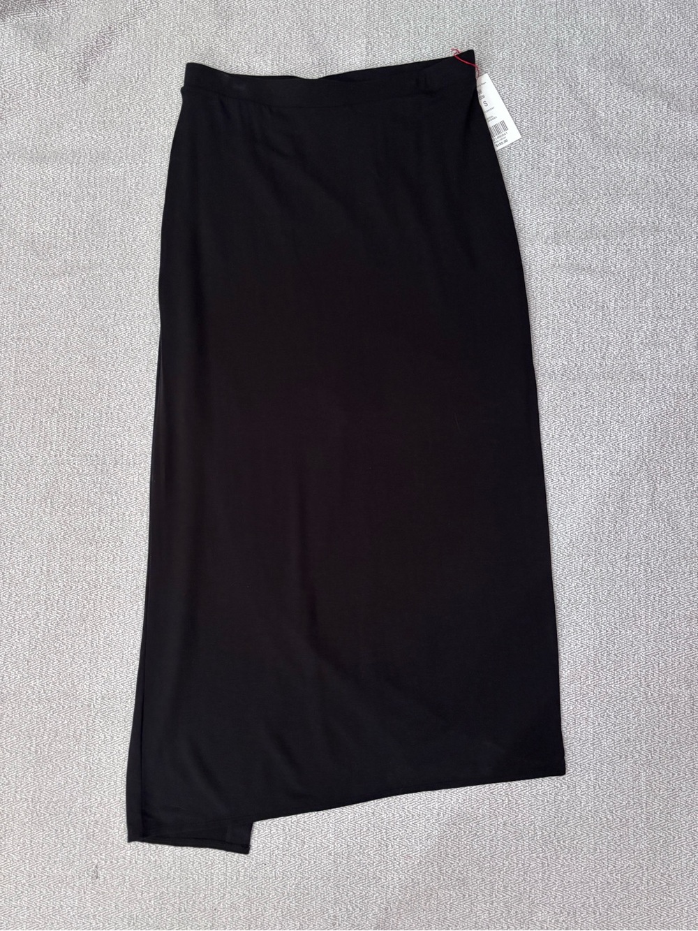 EtCetera NWT midi black stretch knit faux wrap straight skirt size Small